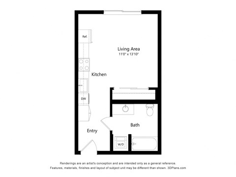 The Line 2D Floor Plan - Studio E